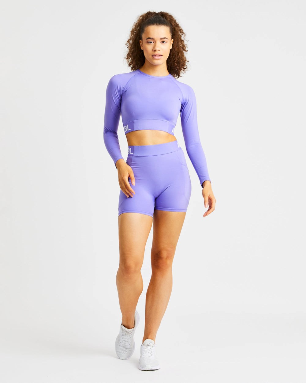 AYBL Sport Long Sleeve Crop Top Lila | 342-TIJANV