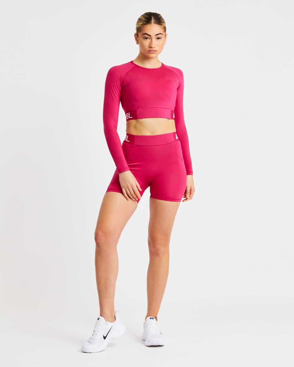 AYBL Sport Long Sleeve Crop Top Raspberry | 437-EAPHKW