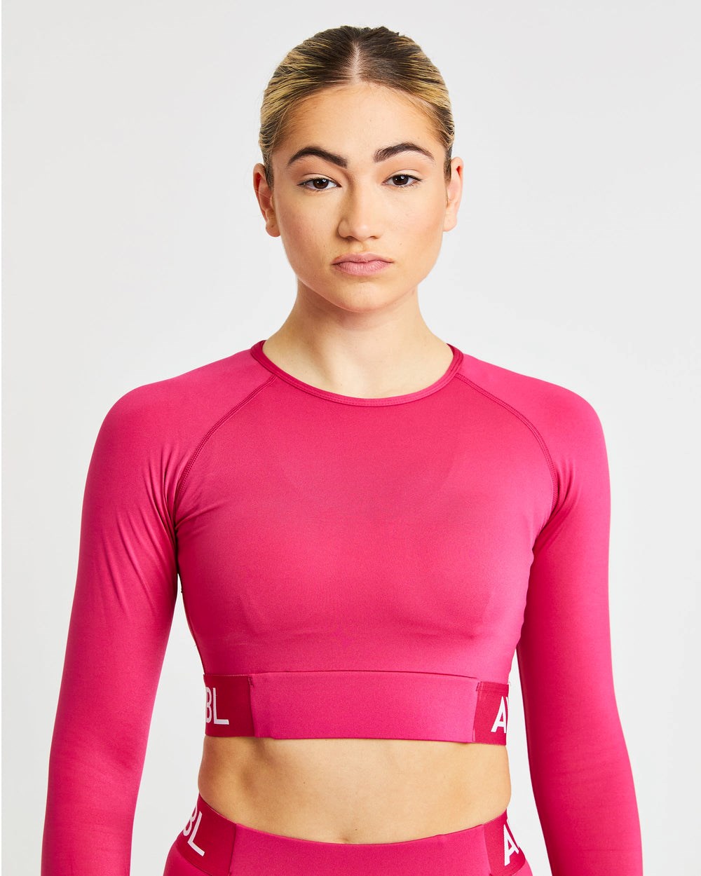 AYBL Sport Long Sleeve Crop Top Raspberry | 759-JRNYXP