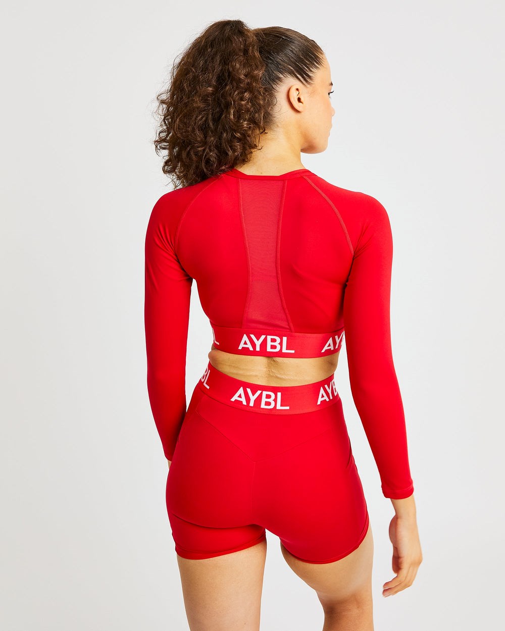 AYBL Sport Long Sleeve Crop Top Rot | 239-BVUERA