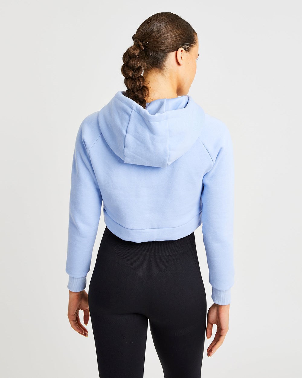 AYBL Staple Crop Hoodie Blau | 821-ODNYBQ