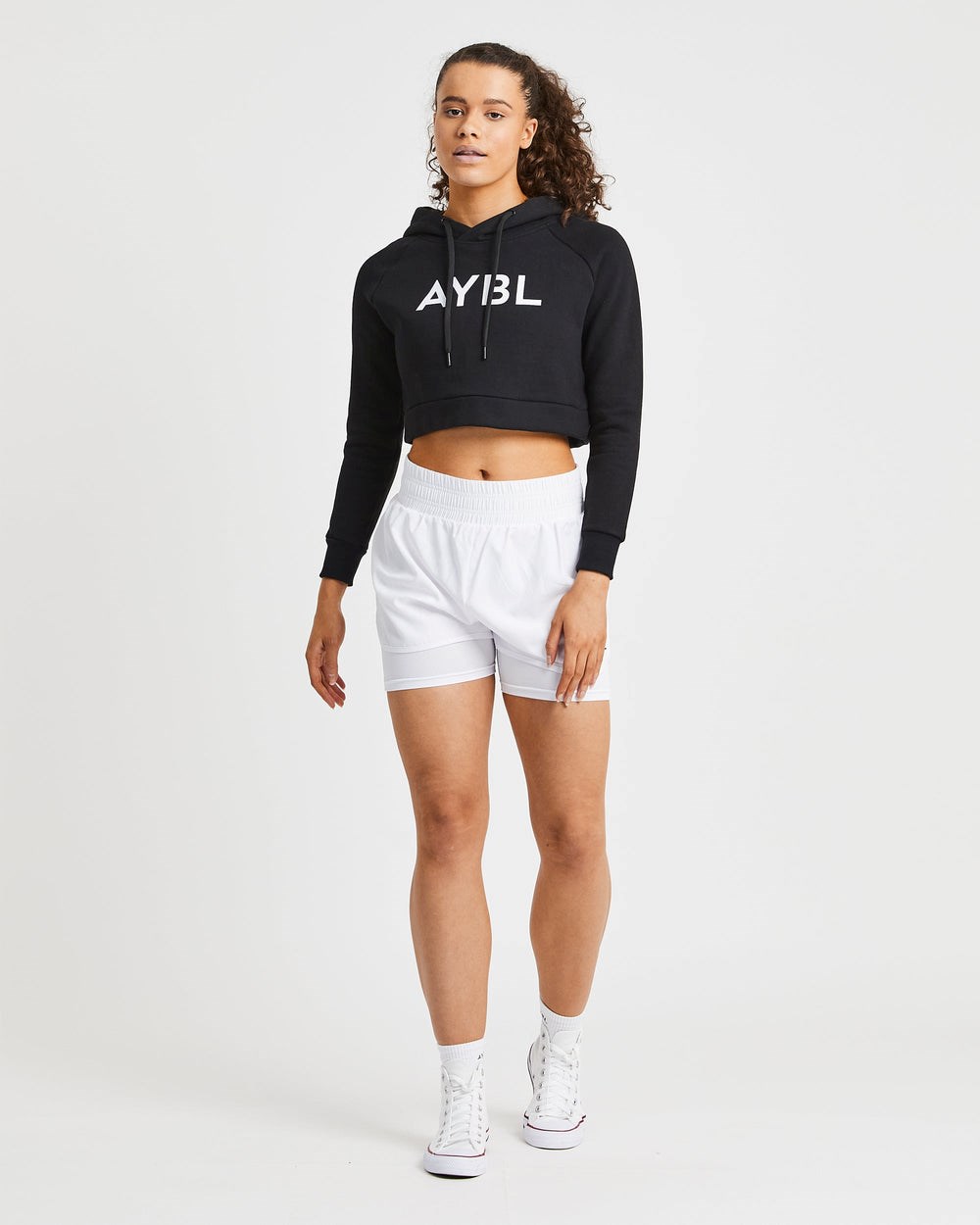 AYBL Staple Crop Hoodie Schwarz | 708-BRQAGD