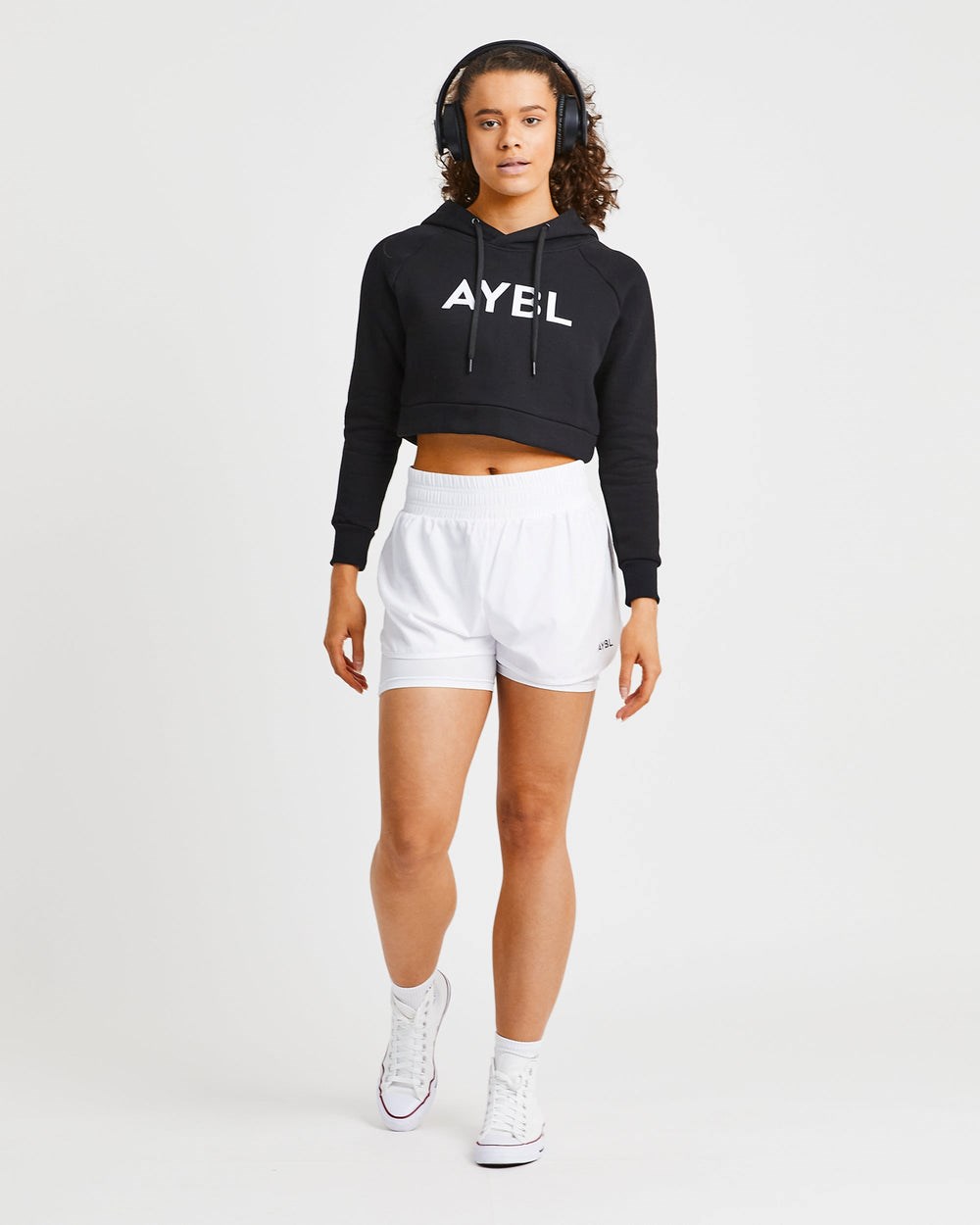 AYBL Staple Crop Hoodie Schwarz | 708-BRQAGD