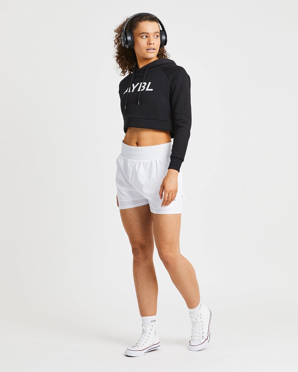 AYBL Staple Crop Hoodie Schwarz | 708-BRQAGD