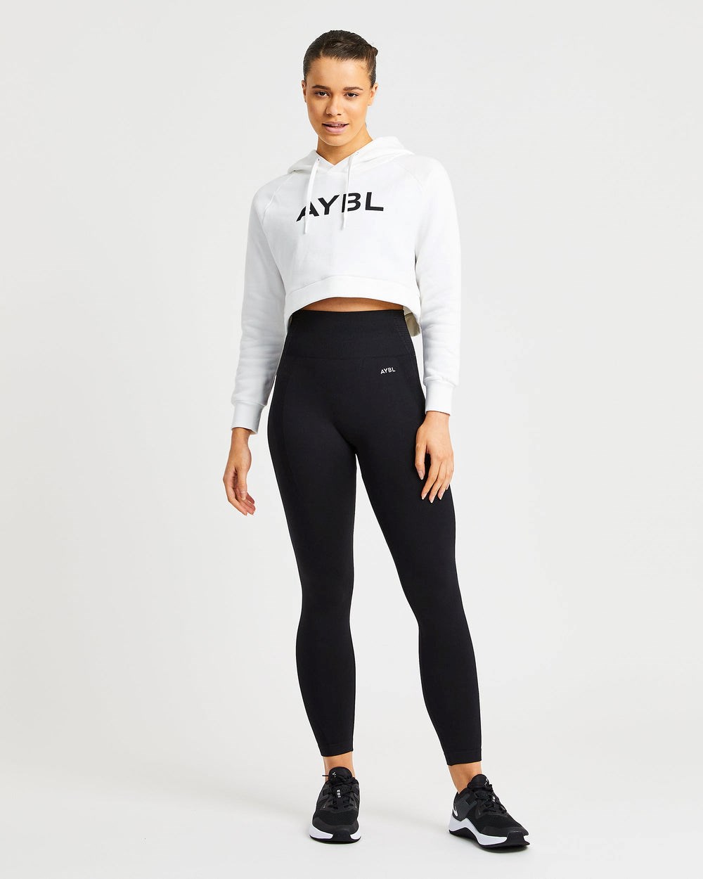 AYBL Staple Crop Hoodie Weiß | 216-OLAITG