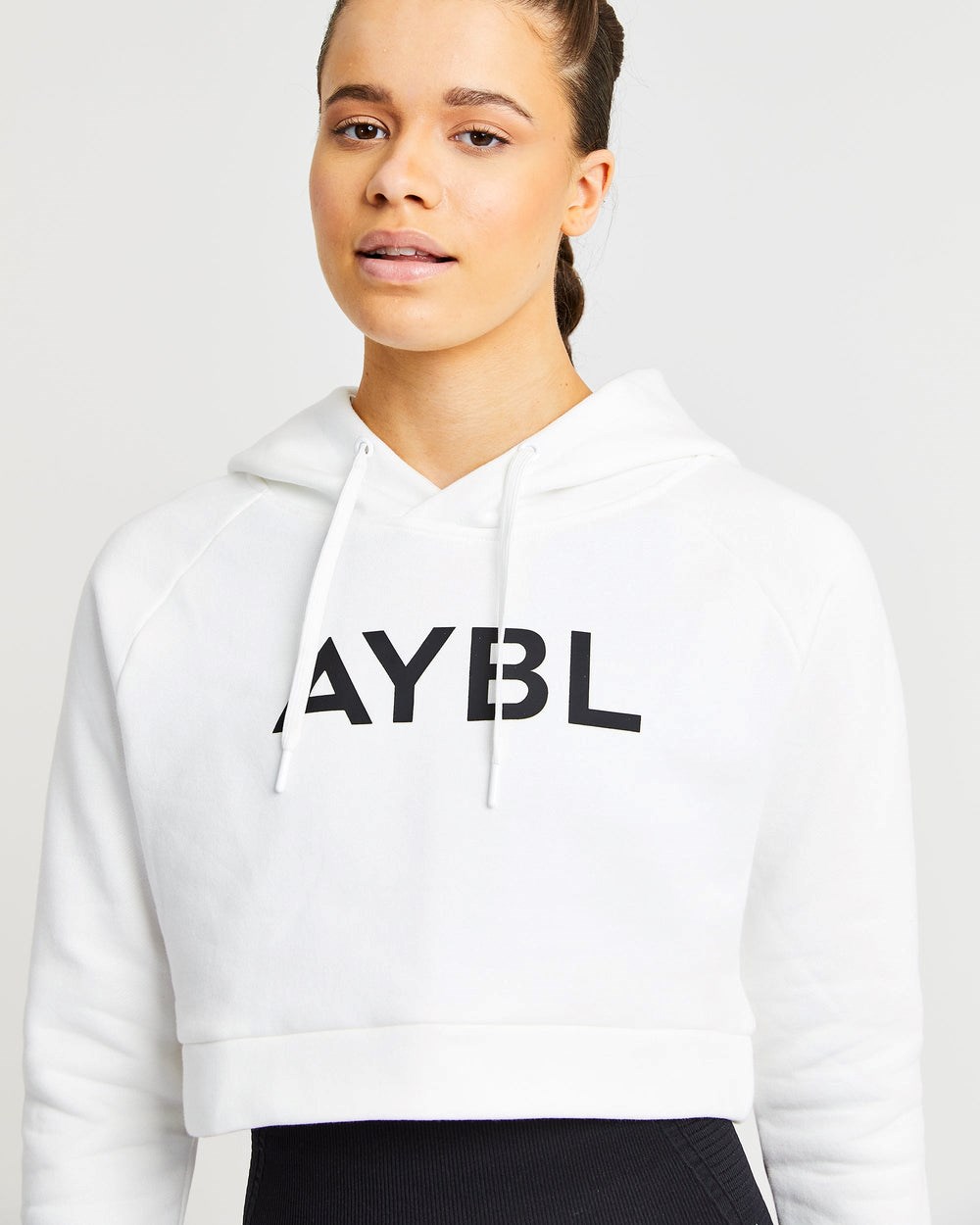 AYBL Staple Crop Hoodie Weiß | 216-OLAITG