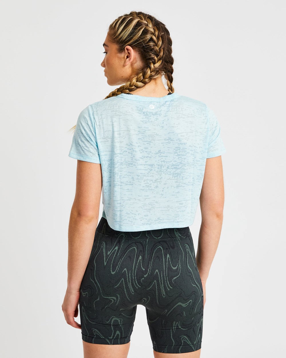 AYBL Velocity Crop T Shirt Blau | 256-IBZSXW