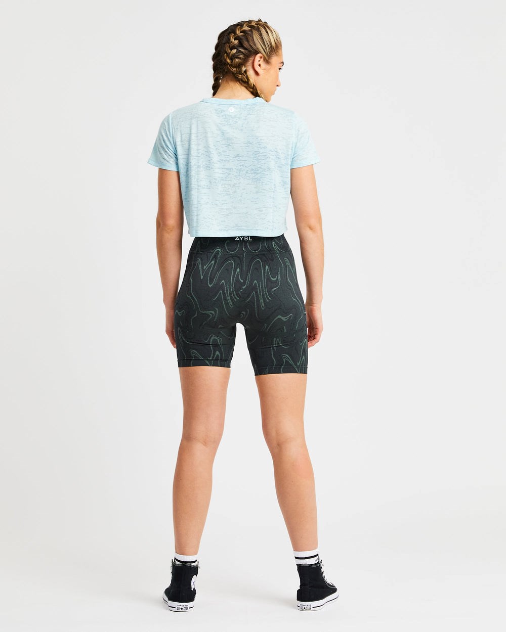 AYBL Velocity Crop T Shirt Blau | 256-IBZSXW