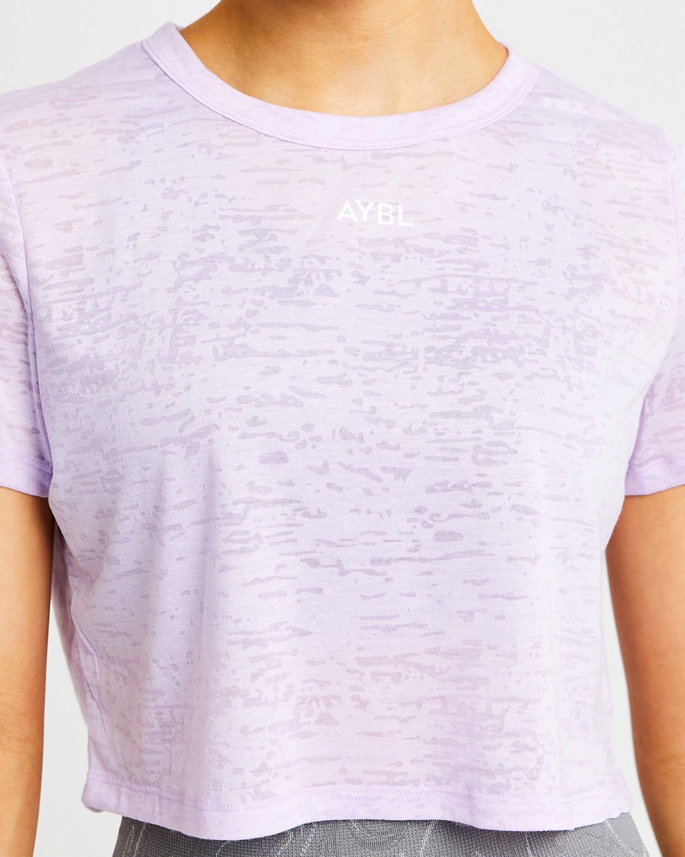 AYBL Velocity Crop T Shirt Lilac | 607-UEHDZP