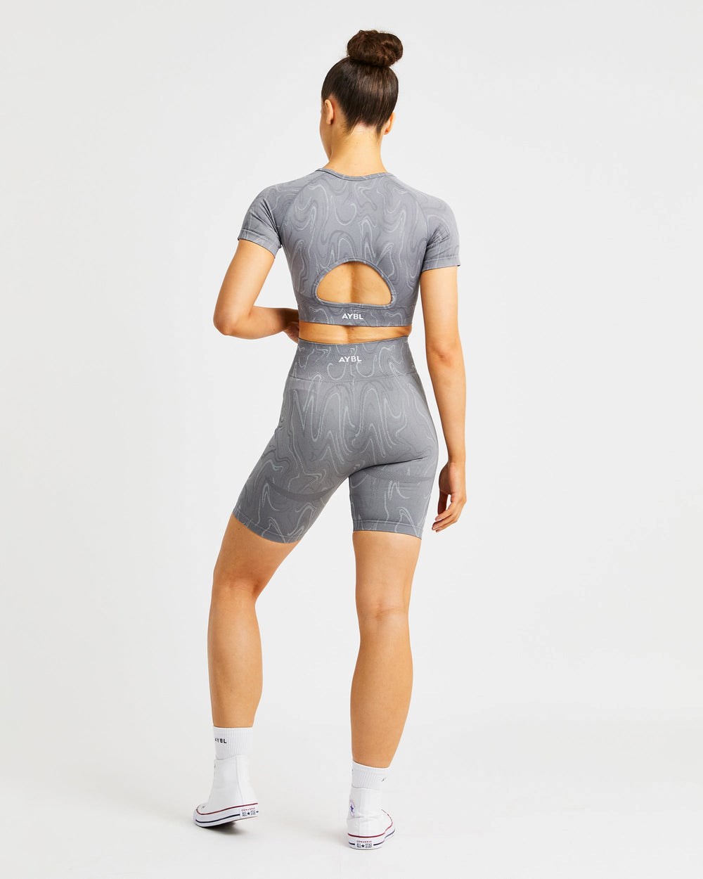 AYBL Velocity Seamless Crop Top Grau | 189-NMQVXU