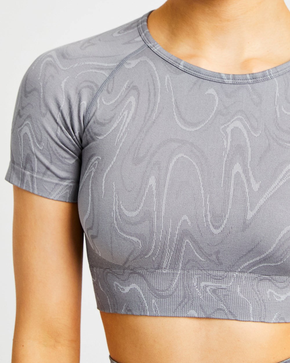 AYBL Velocity Seamless Crop Top Grau | 189-NMQVXU