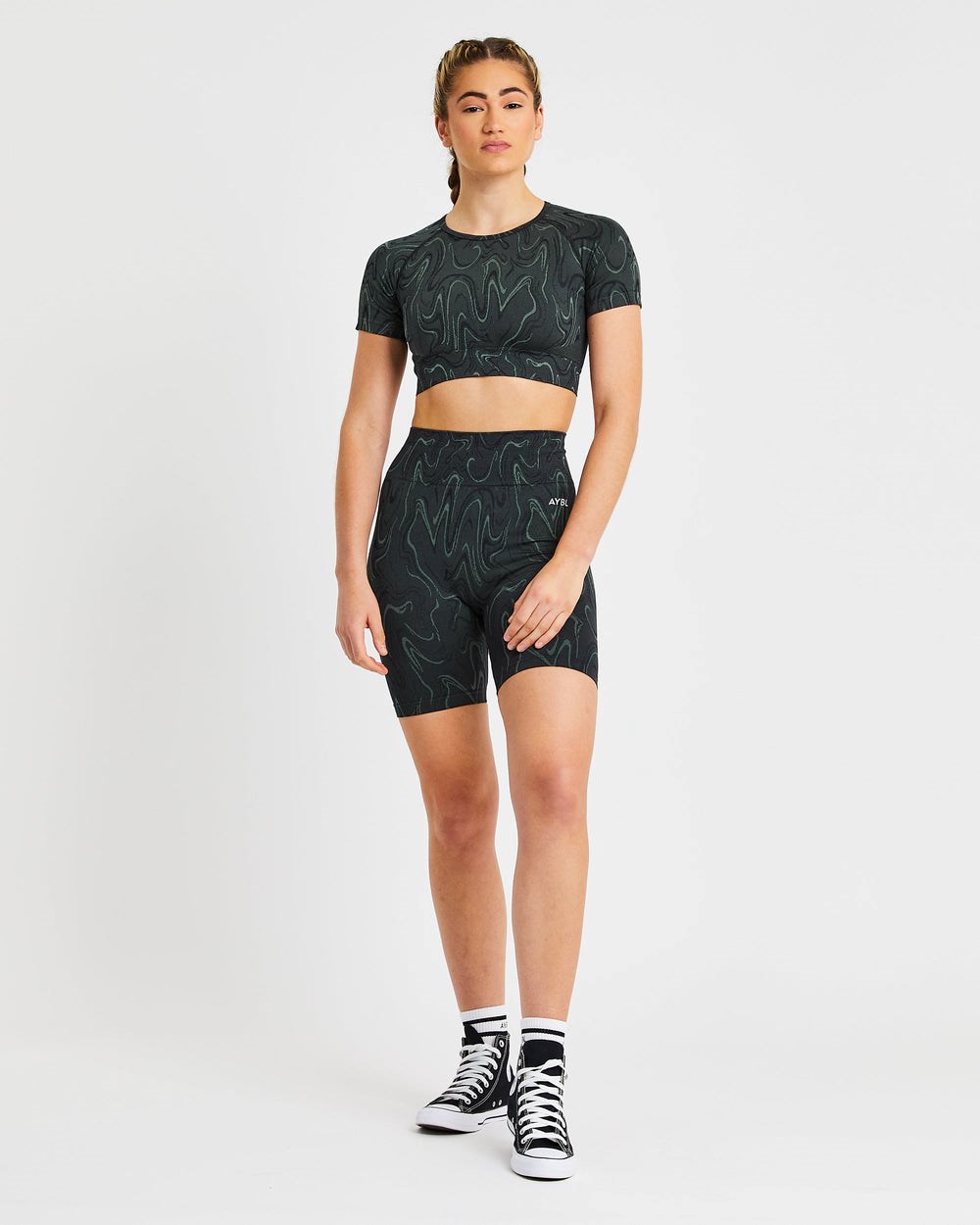 AYBL Velocity Seamless Crop Top Schwarz | 875-BQPYIV