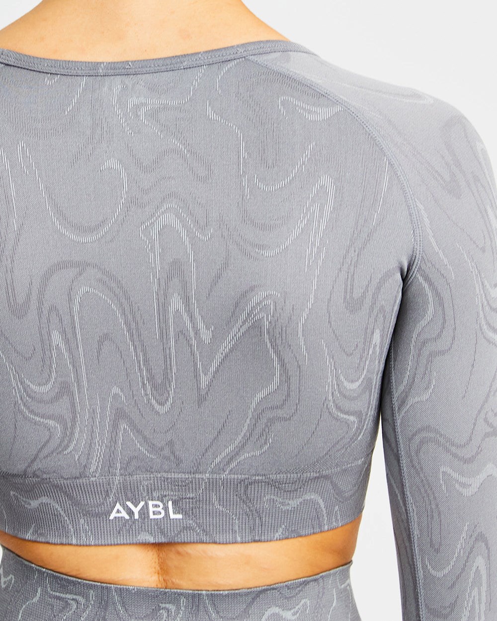 AYBL Velocity Seamless Long Sleeve Crop Top Grau | 182-FAURPY