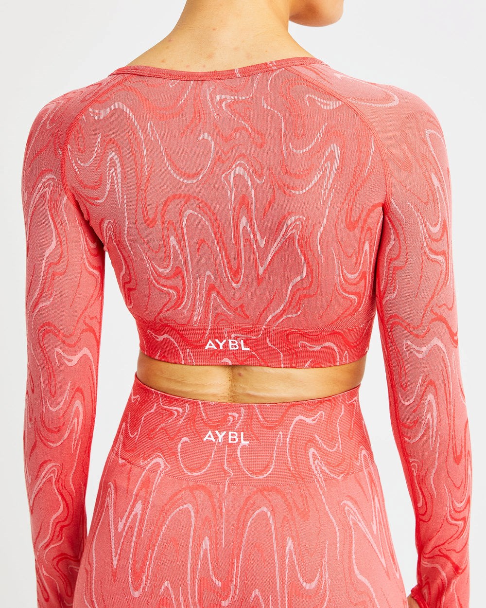 AYBL Velocity Seamless Long Sleeve Crop Top Koralle | 215-ILSXNR